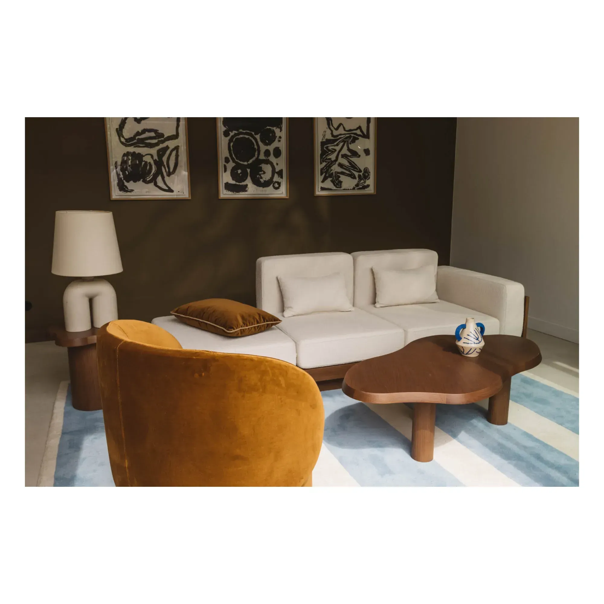 Walnut Wood Finish Coffee Table - Walnut, Oak alternate view