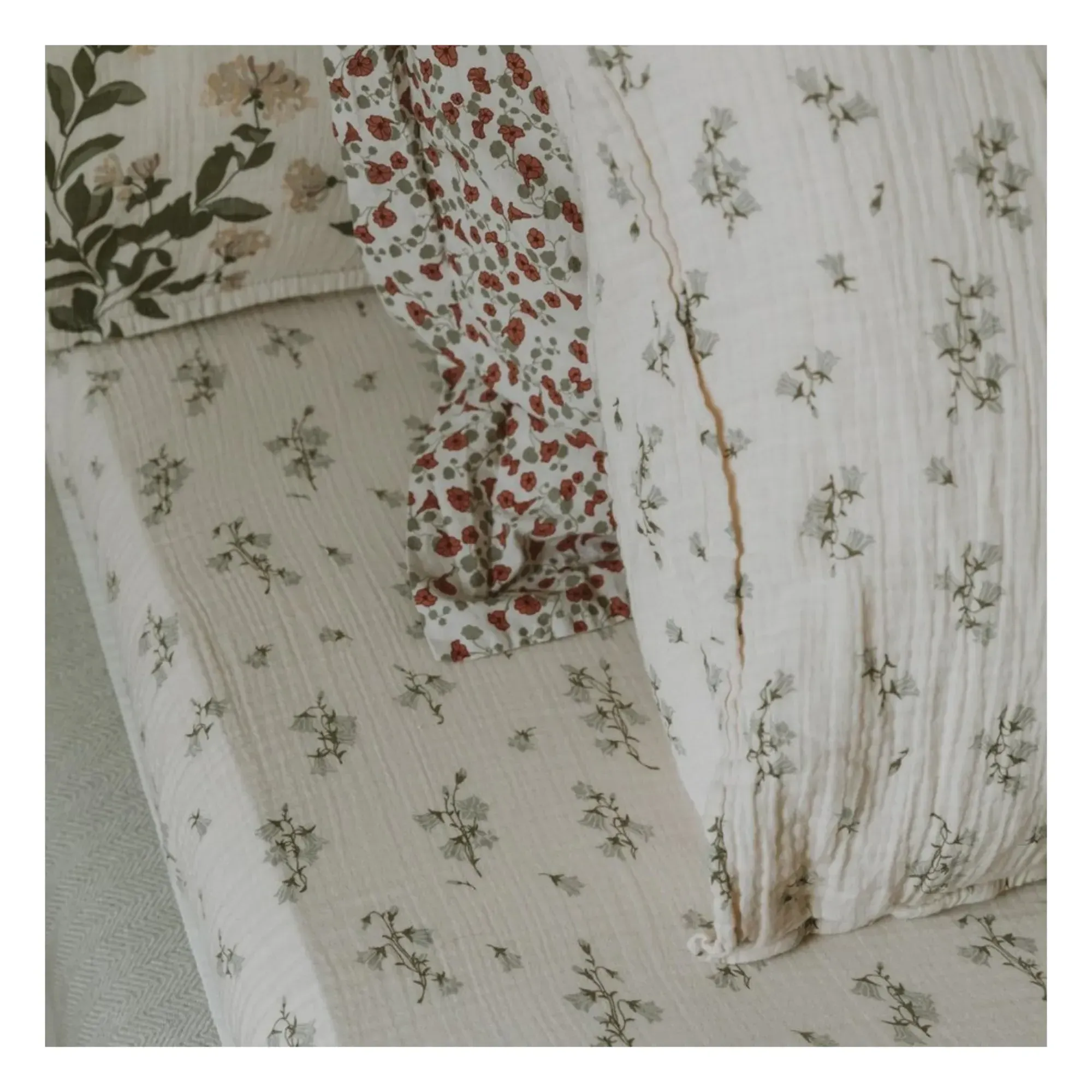 Bluebell Cotton Chiffon Fitted Sheet - Cream alternate view
