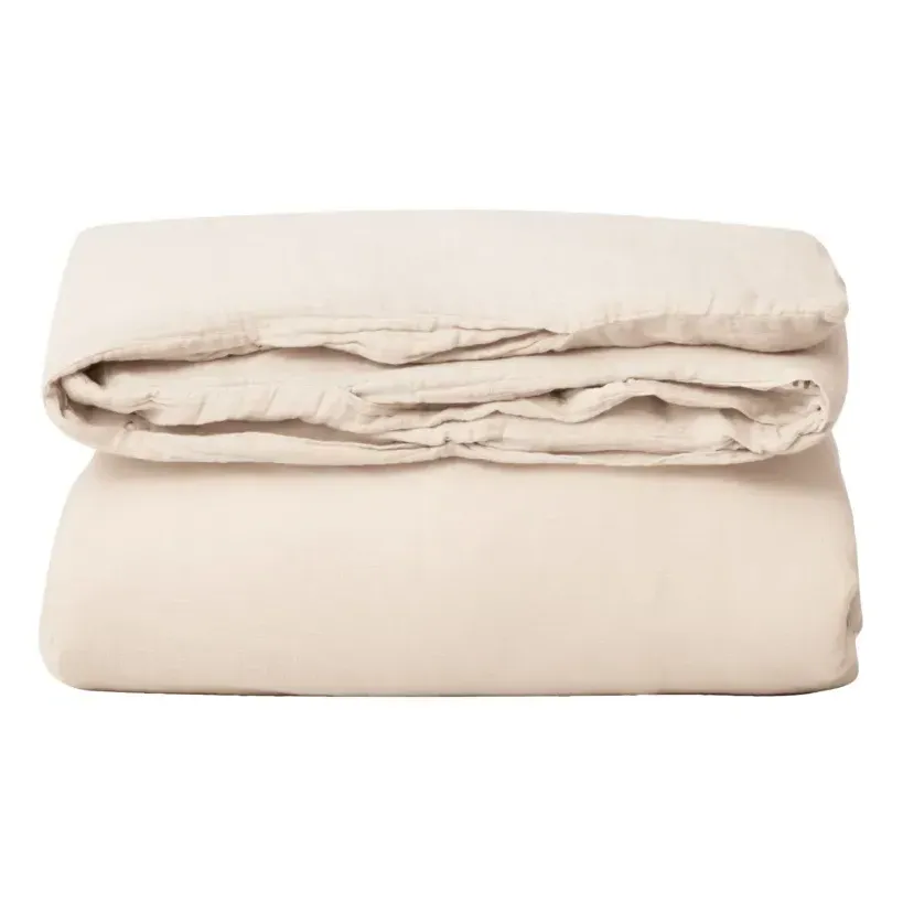 Cotton Muslin Duvet Cover - Sand alternate view