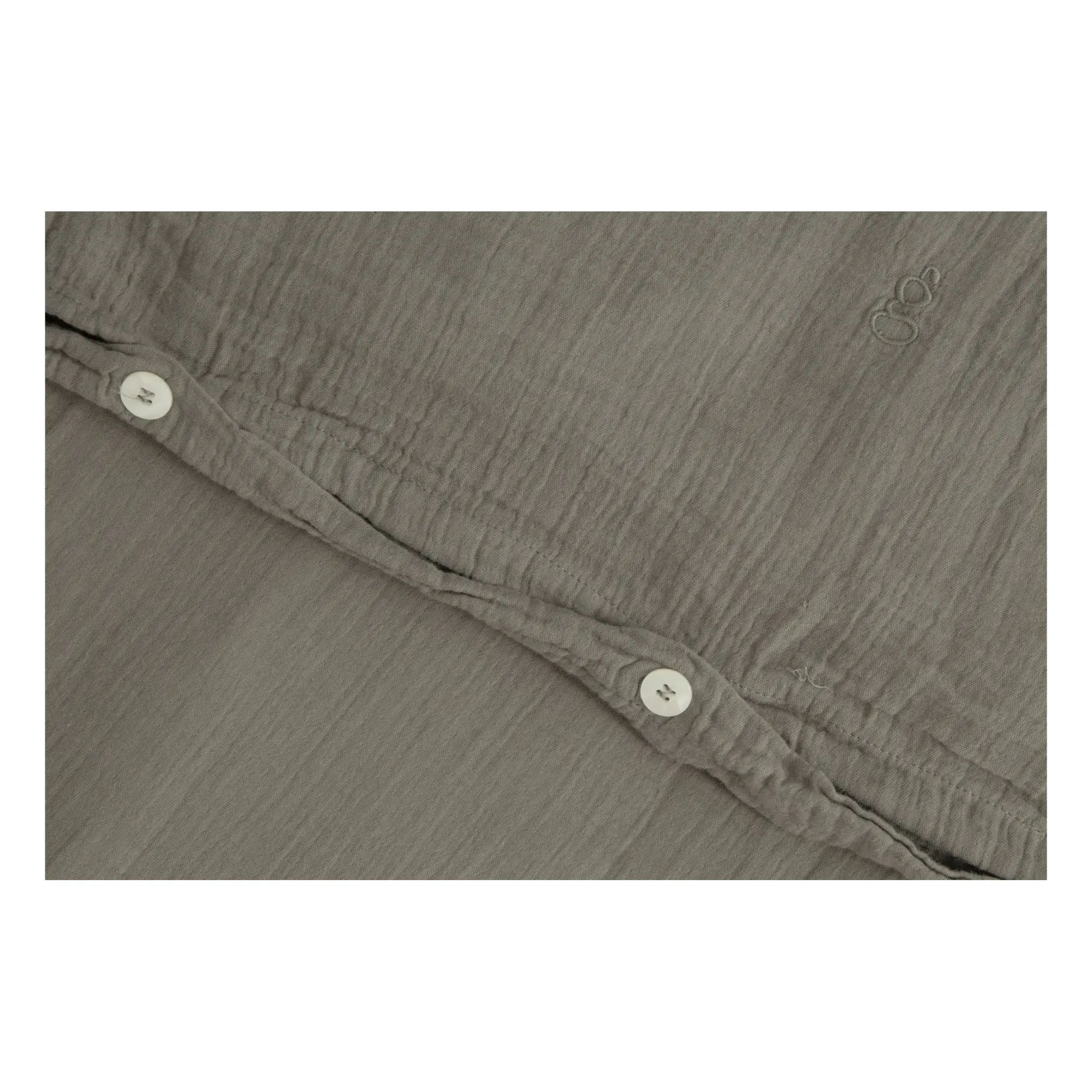 Geranium Cotton Muslin Bedding Set - Khaki alternate view