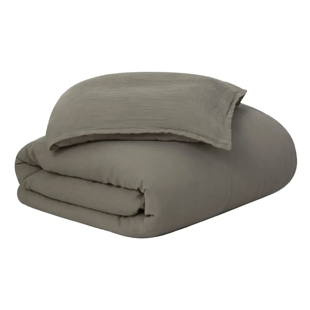 Geranium Cotton Muslin Bedding Set - Khaki product