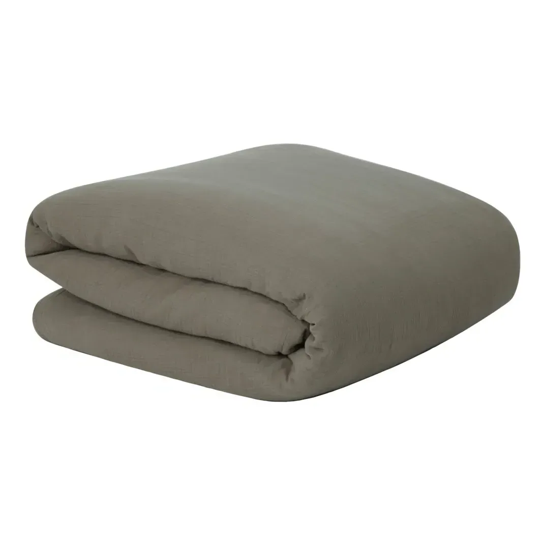 Geranium Duvet Cover - Khaki, Cotton Muslin product