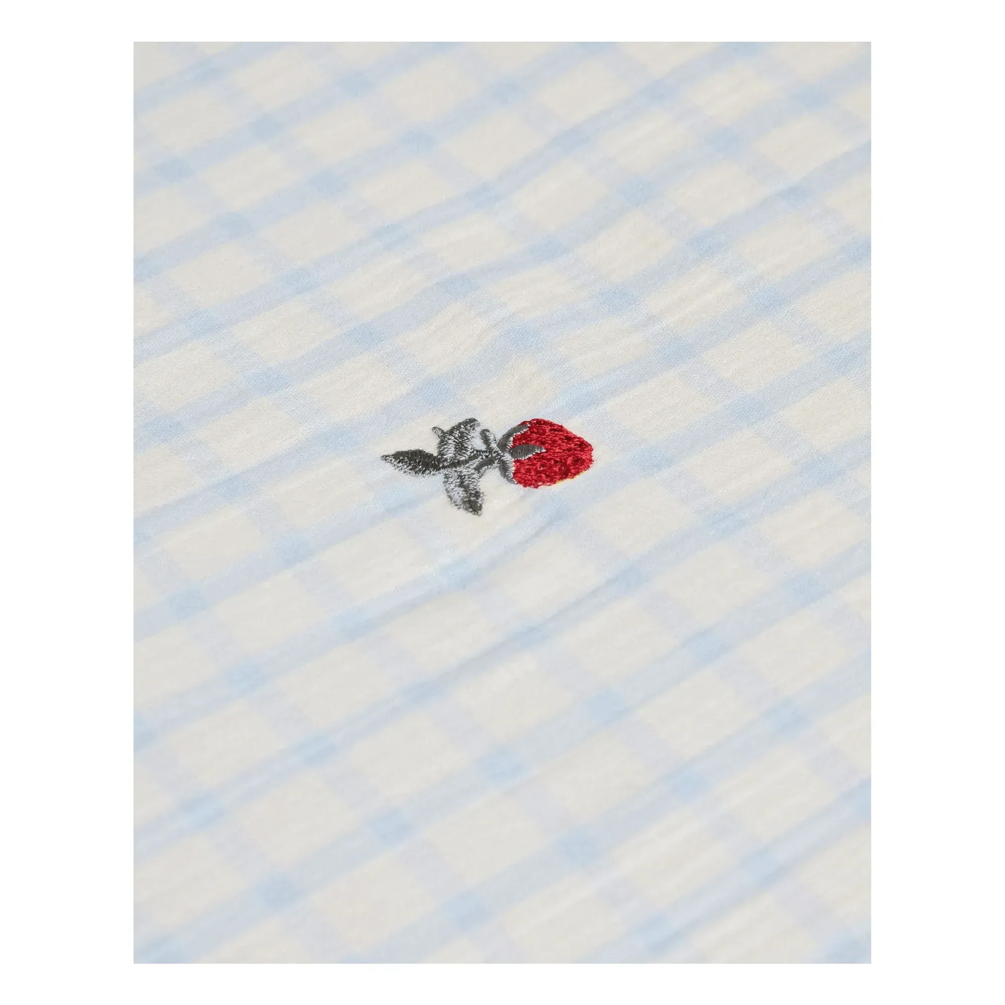 Gingham Changing Mat Cover - Light Blue, Organic Cotton alternate view