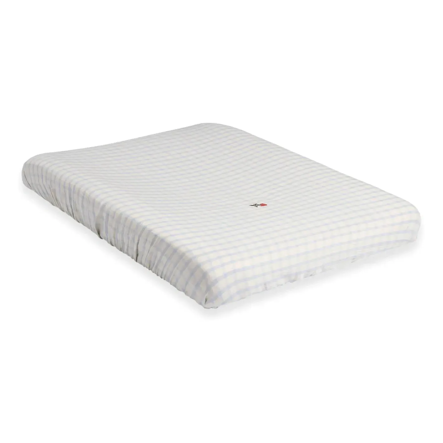 Gingham Changing Mat Cover - Light Blue, Organic Cotton product