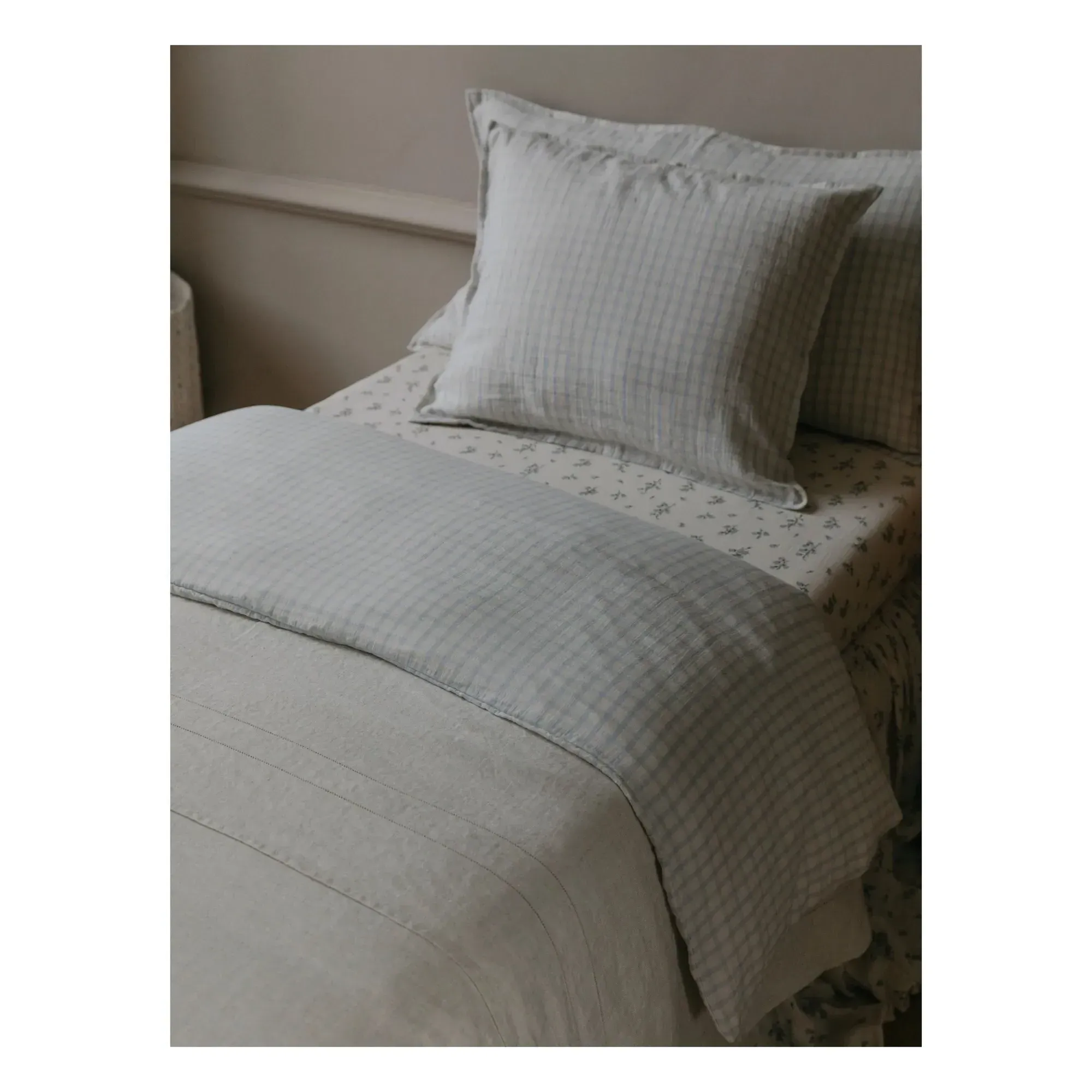 Gingham Duvet Cover - Light Blue, Organic Cotton alternate view