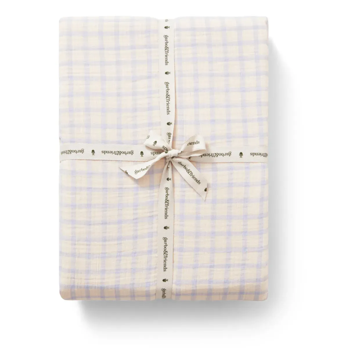 Gingham Sky Fitted Sheet - Light Blue, Cotton product
