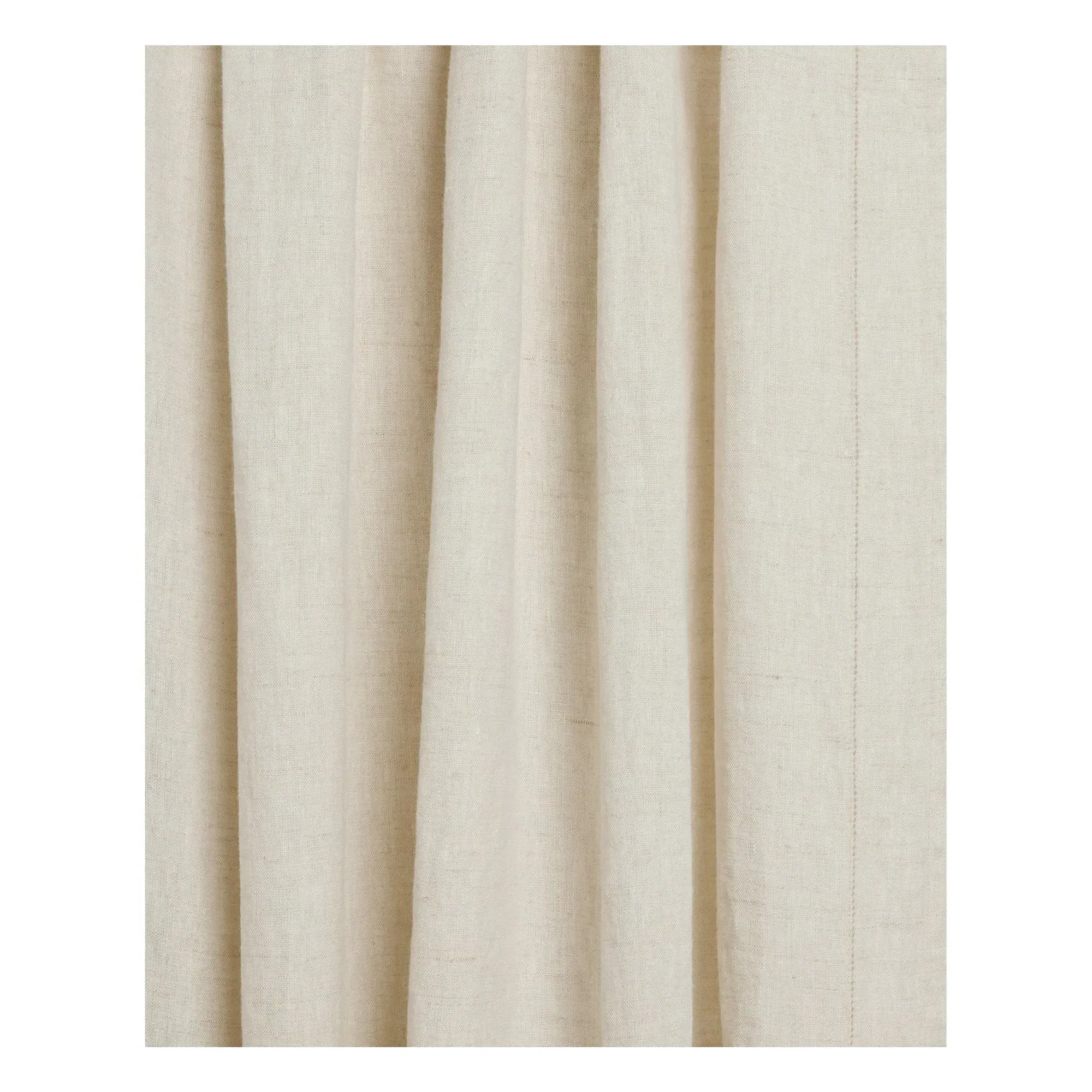 Linen Curtain Set of 2 with Hemstitch Detail - Beige, Linen product