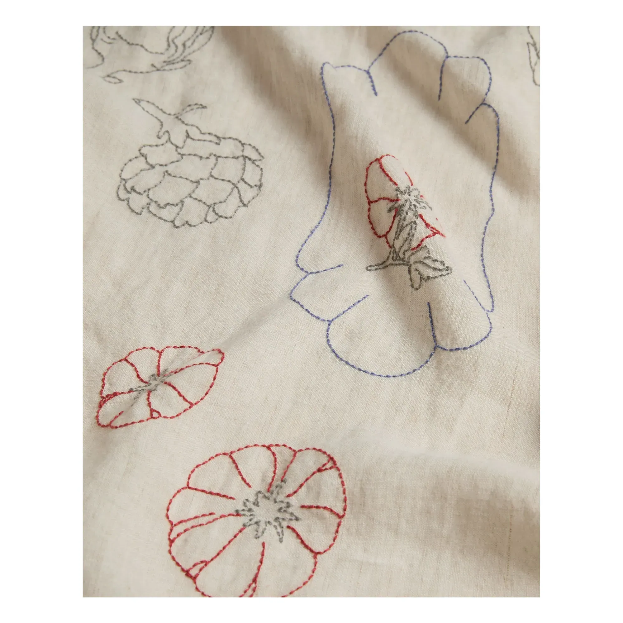 Linen Embroidered Tablecloth - Beige, Linen alternate view