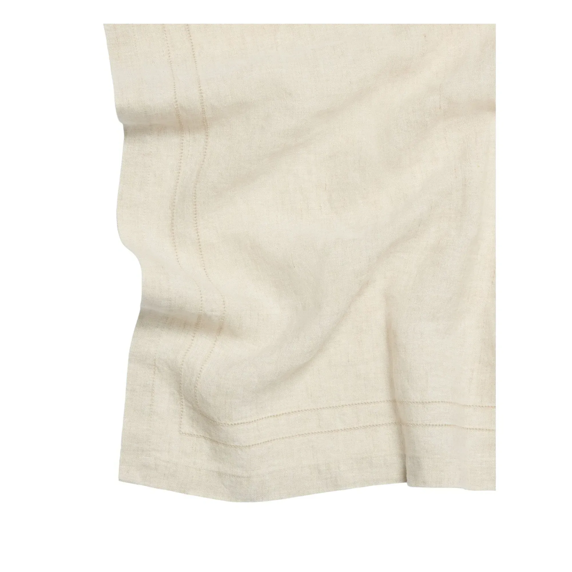 Linen Tablecloth with Hemstitch Detail - Beige, Linen alternate view