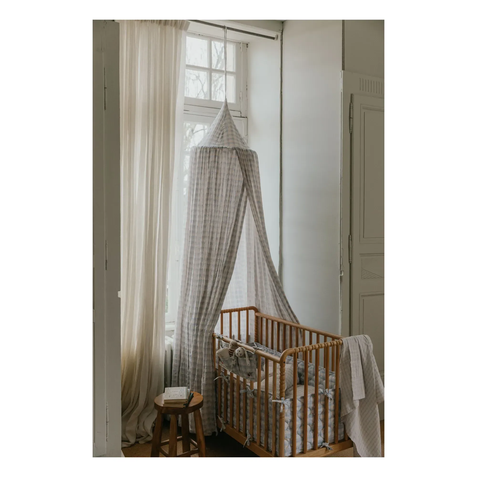 Plaid Sky Bed Canopy - Light Blue, Organic Cotton alternate view