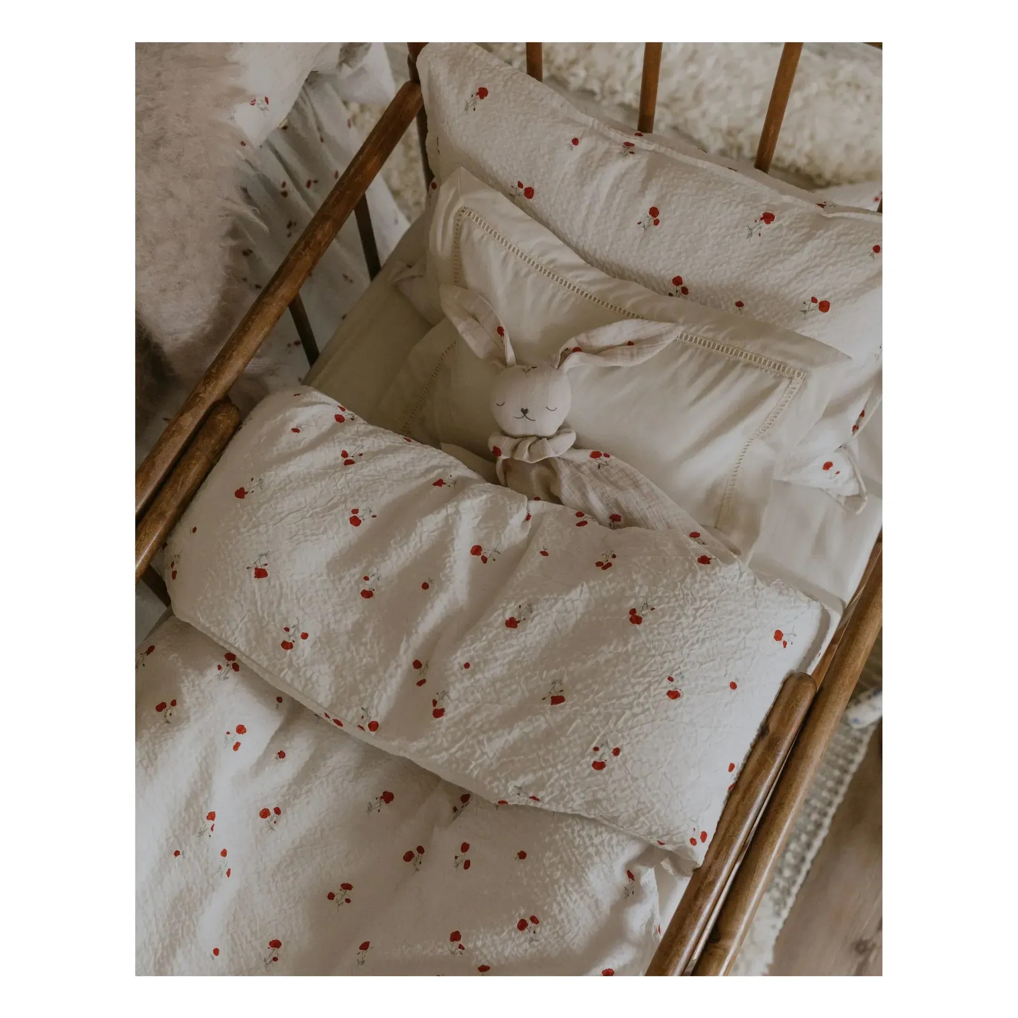 Poppy Bed Linen Set - Red, Organic Cotton alternate view
