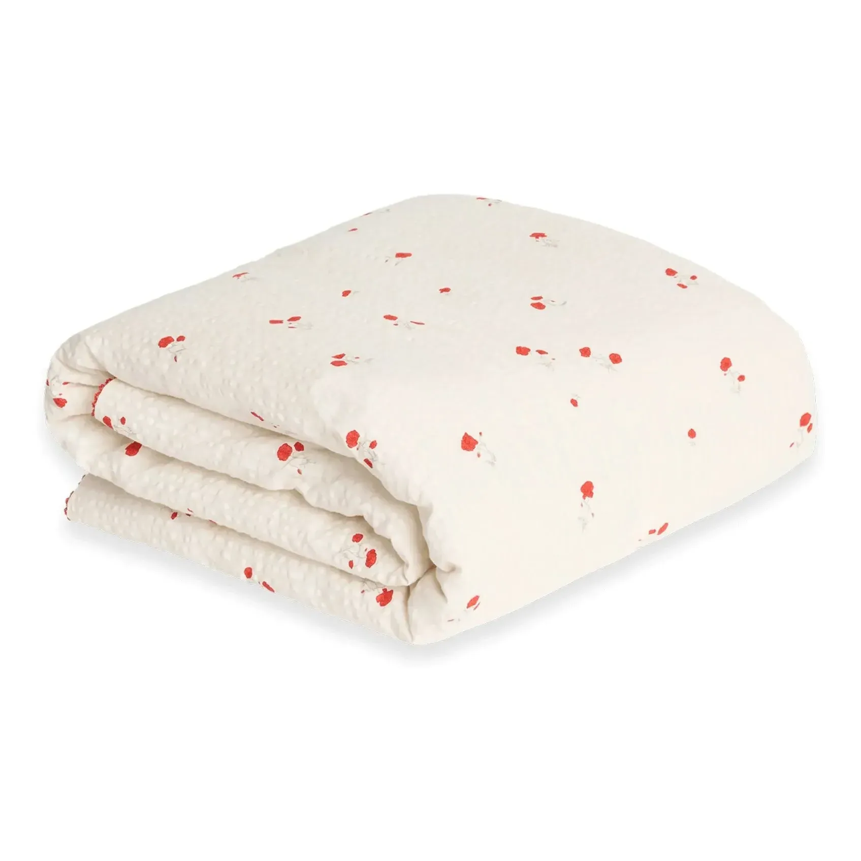 Poppy Filled Seersucker Blanket with Picot Edge - Red, Organic Cotton product