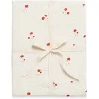 Poppy Fitted Sheet - Red, Organic Cotton Seersucker alternate view