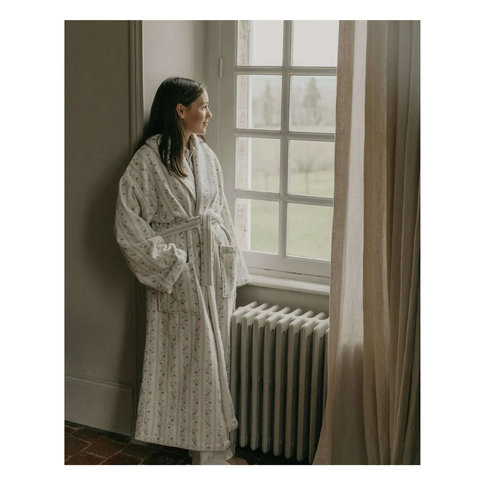 Strawberry Garland Bathrobe - Ecru, Cotton alternate view