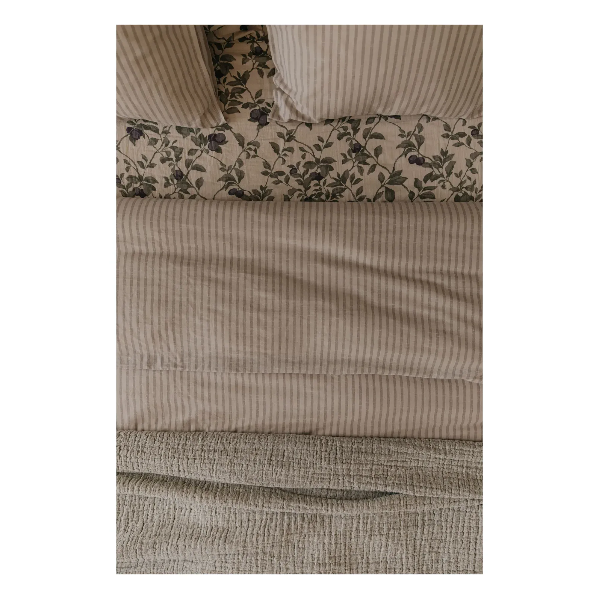 Stripe Comforter Cover - Beige, Organic Cotton alternate view