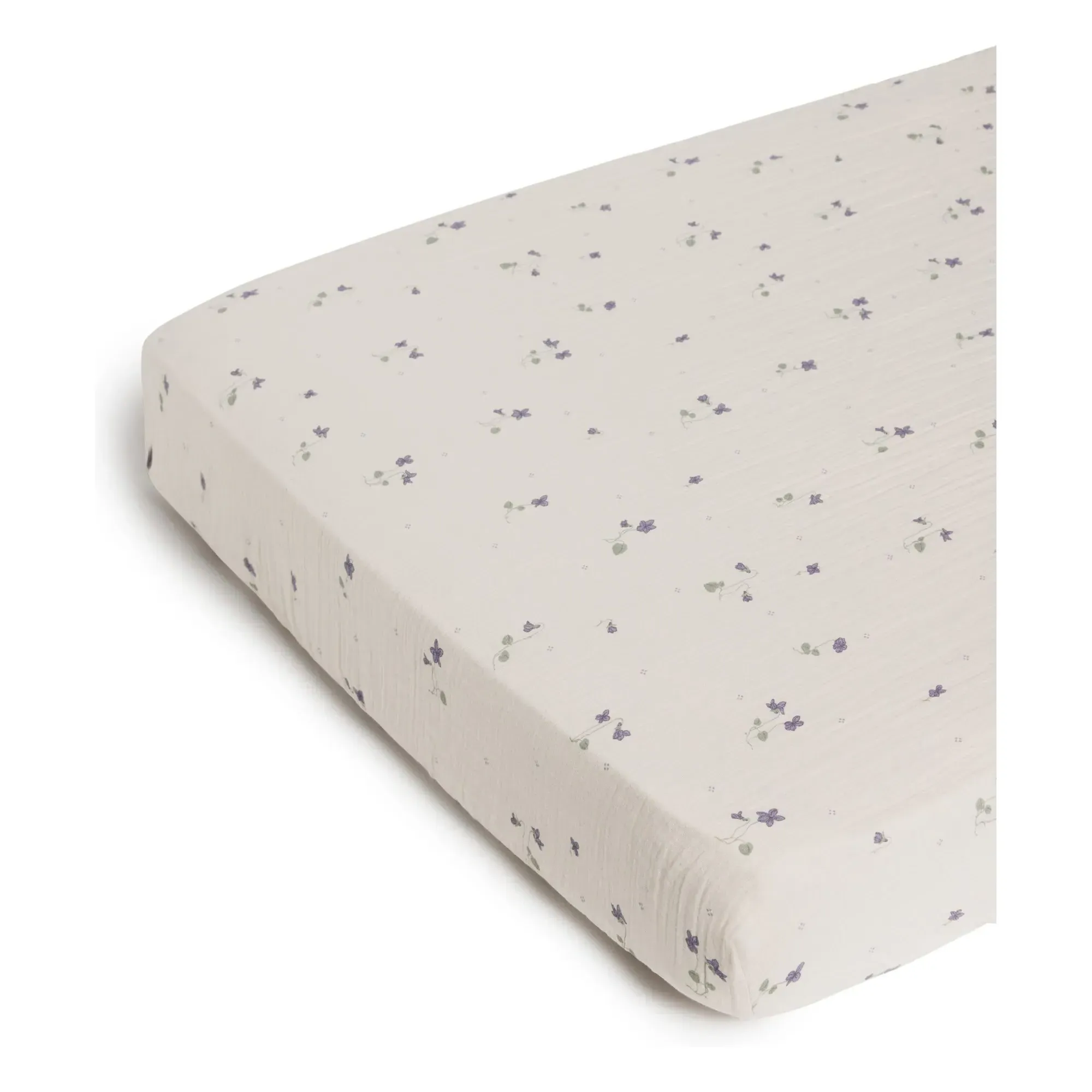 Viola Fitted Sheet - Purple, Cotton Muslin product