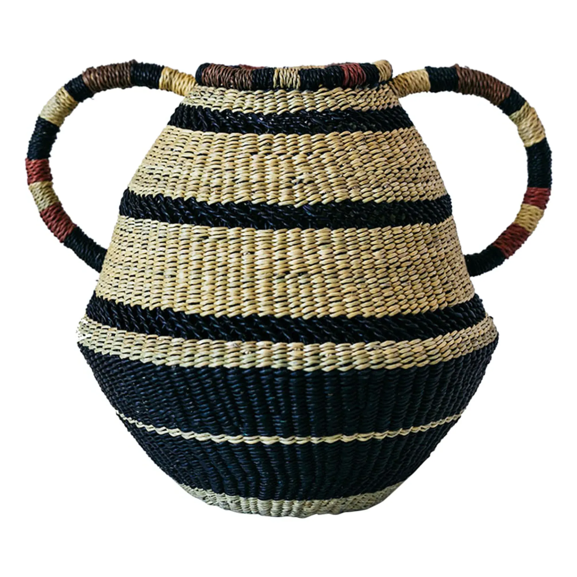 Hand on Hip Handwoven Pot - Natural, Veta Vera Grass product