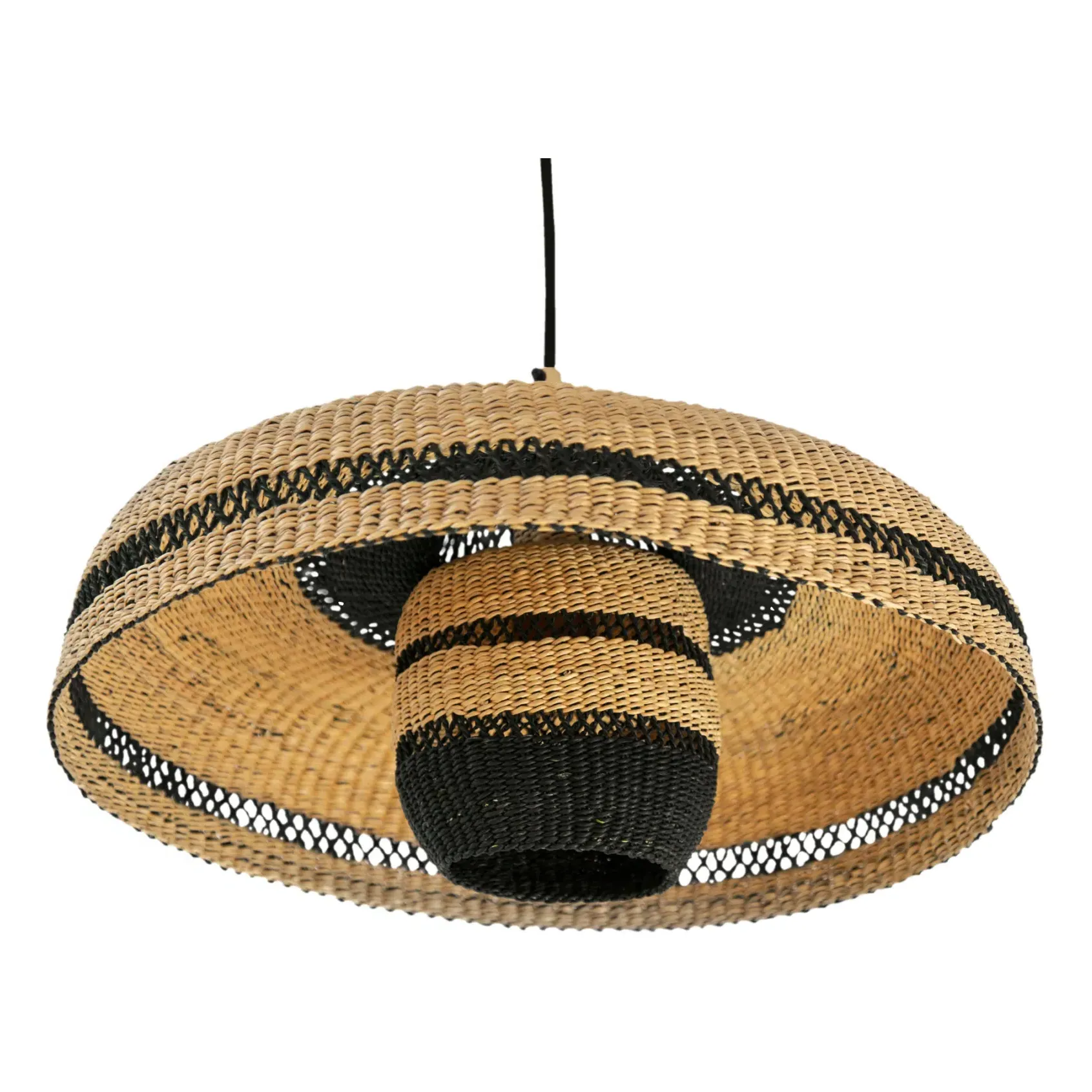 Hatter Pendant Lamp with Handwoven Lantern - Navy Blue alternate view