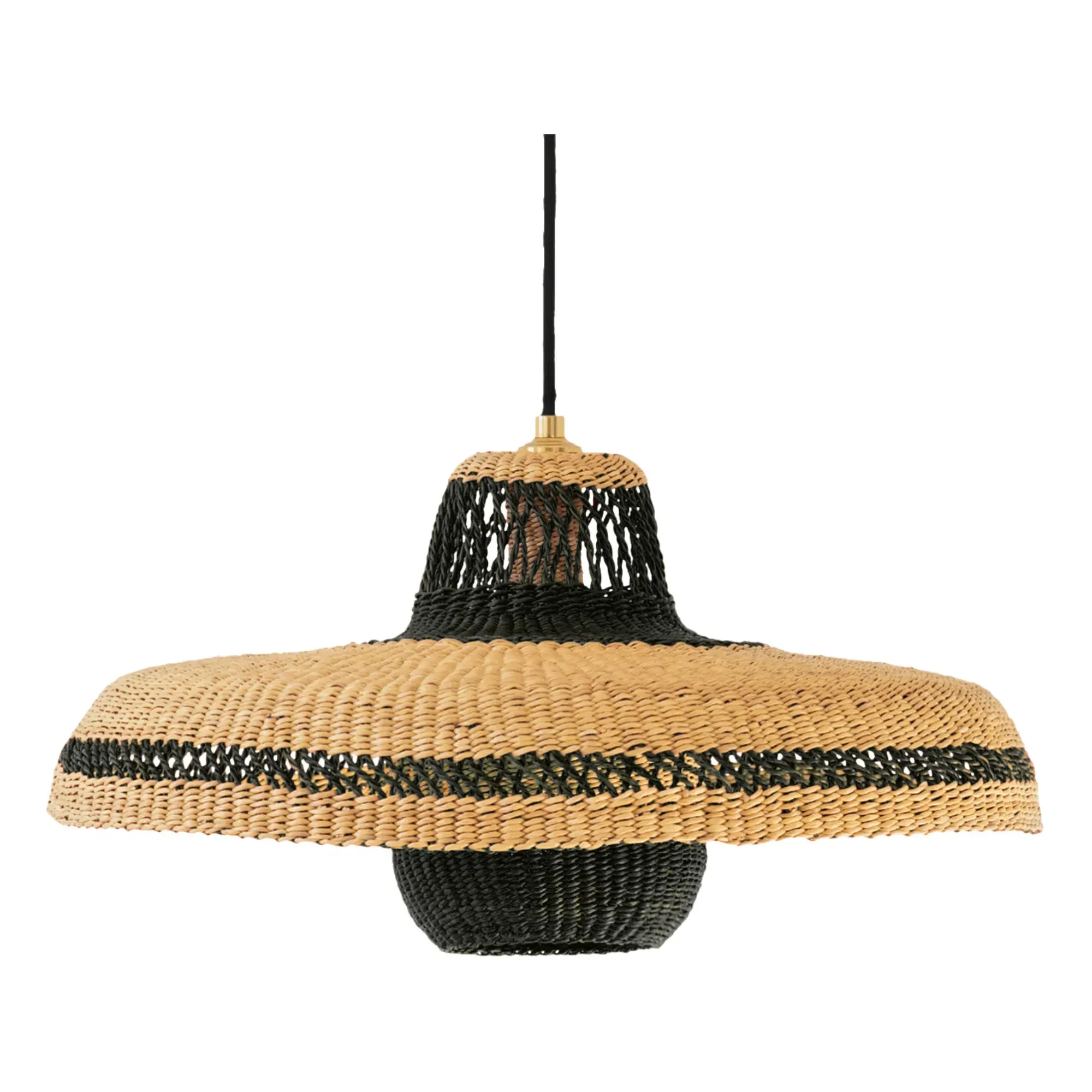 Hatter Pendant Lamp with Handwoven Lantern - Navy Blue product