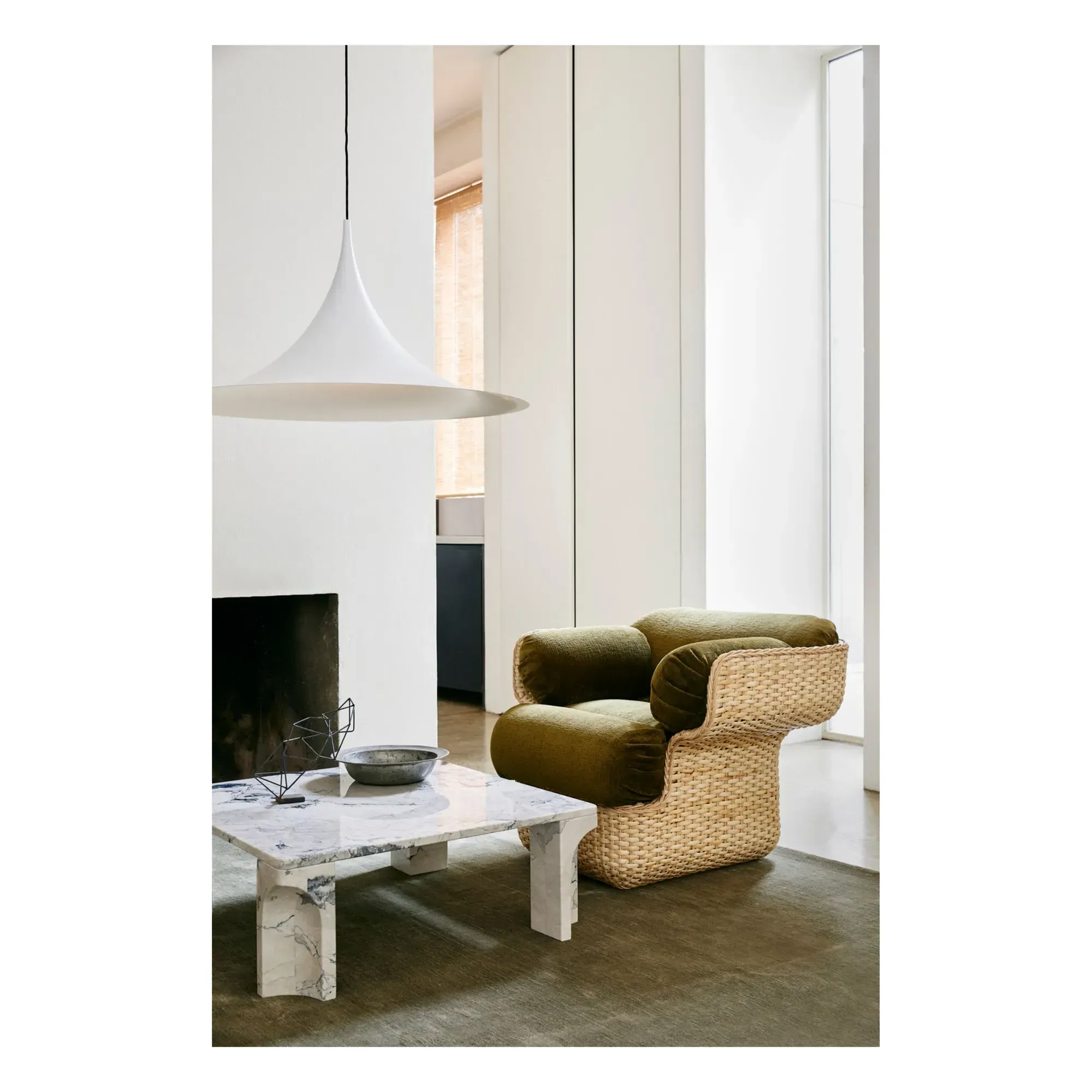 Basket Joe Colombo Lounge Chair - Khaki, Rattan alternate view
