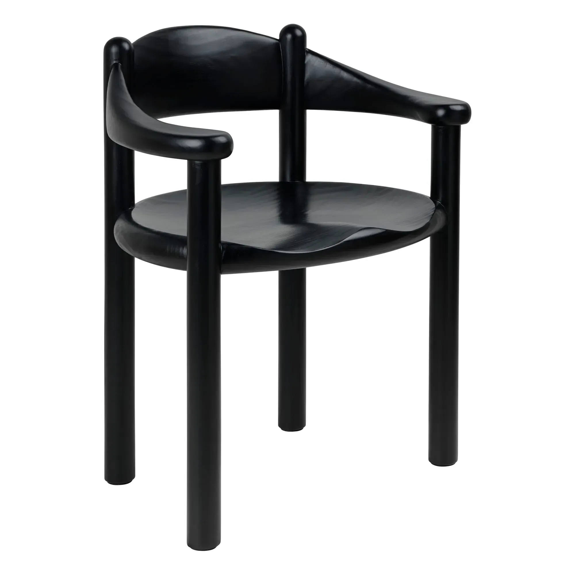 Daumiller Chair with Armrests - Black, Solid Pine product
