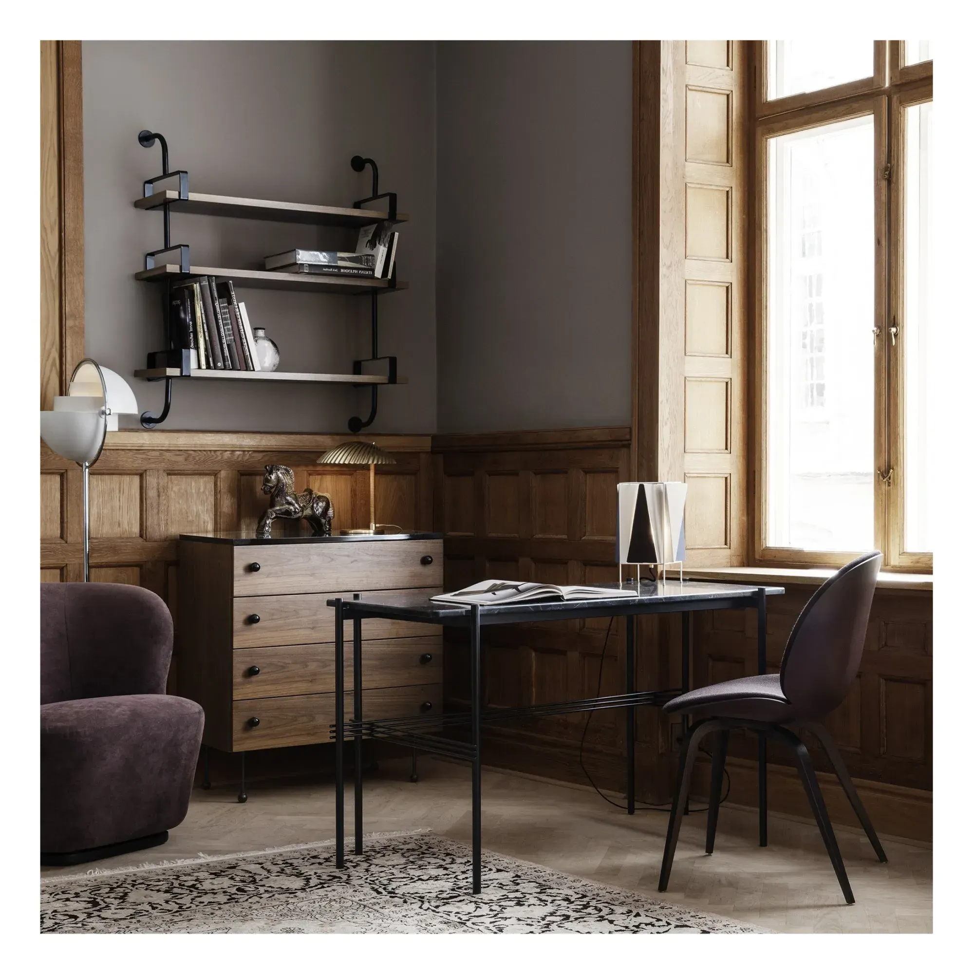 Démon by Mathieu Matégot Wall Shelf - Oak, Metal alternate view