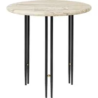 IOI GamFratesi Round Side Table - Black, Travertine alternate view
