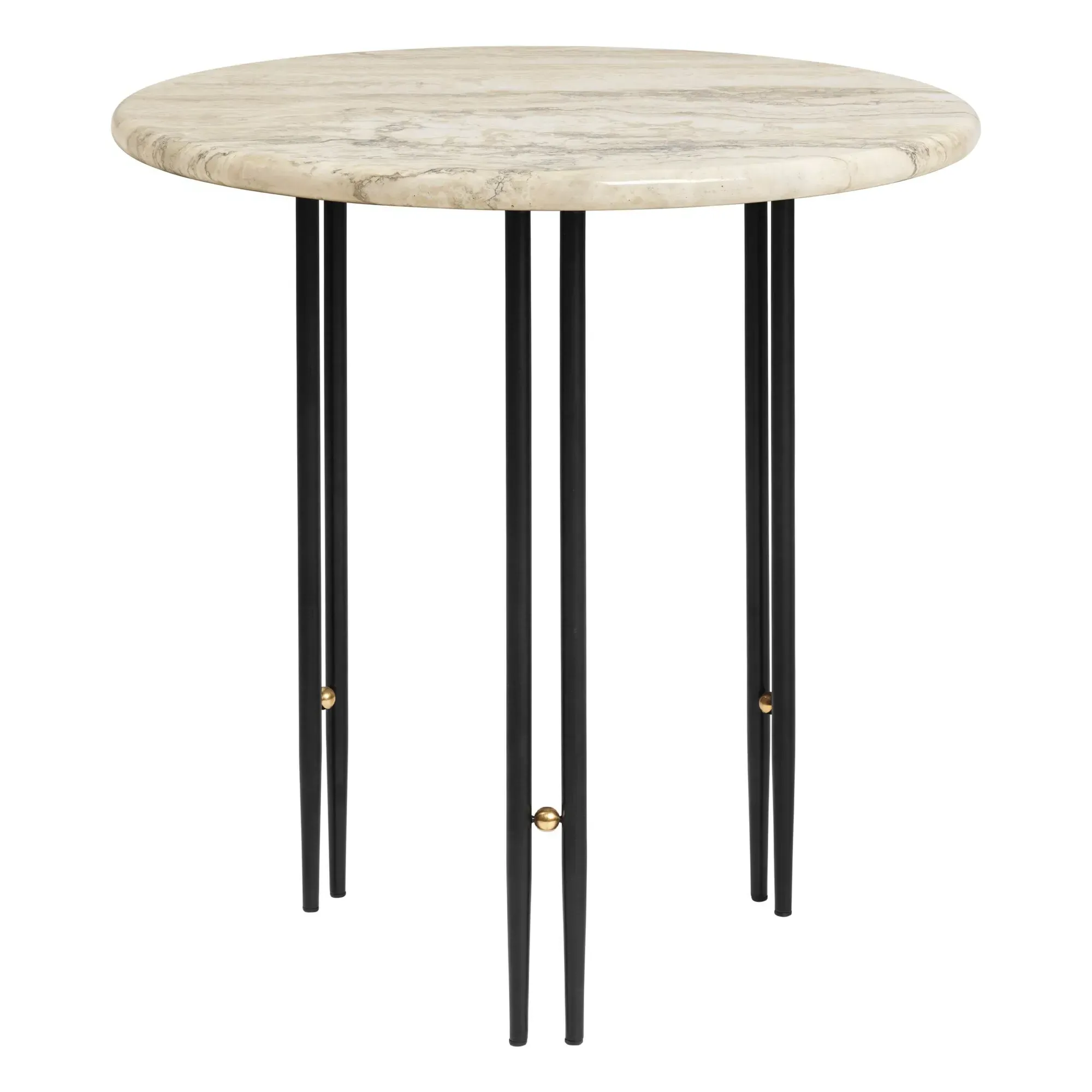 IOI GamFratesi Round Side Table - Black, Travertine product