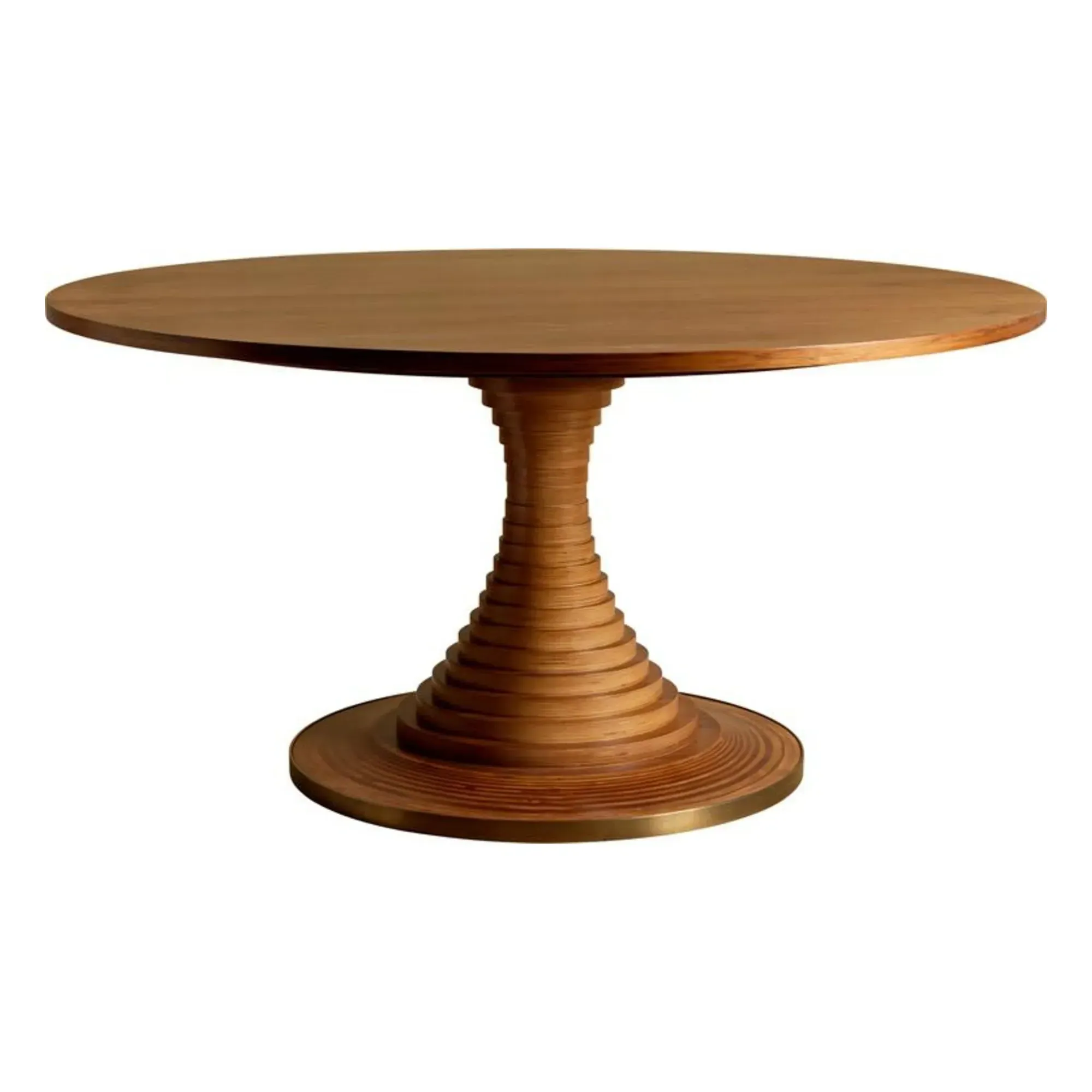 Tavolo a Dischi Carlo de Carli Round Dining Table - Natural, Walnut Veneer product