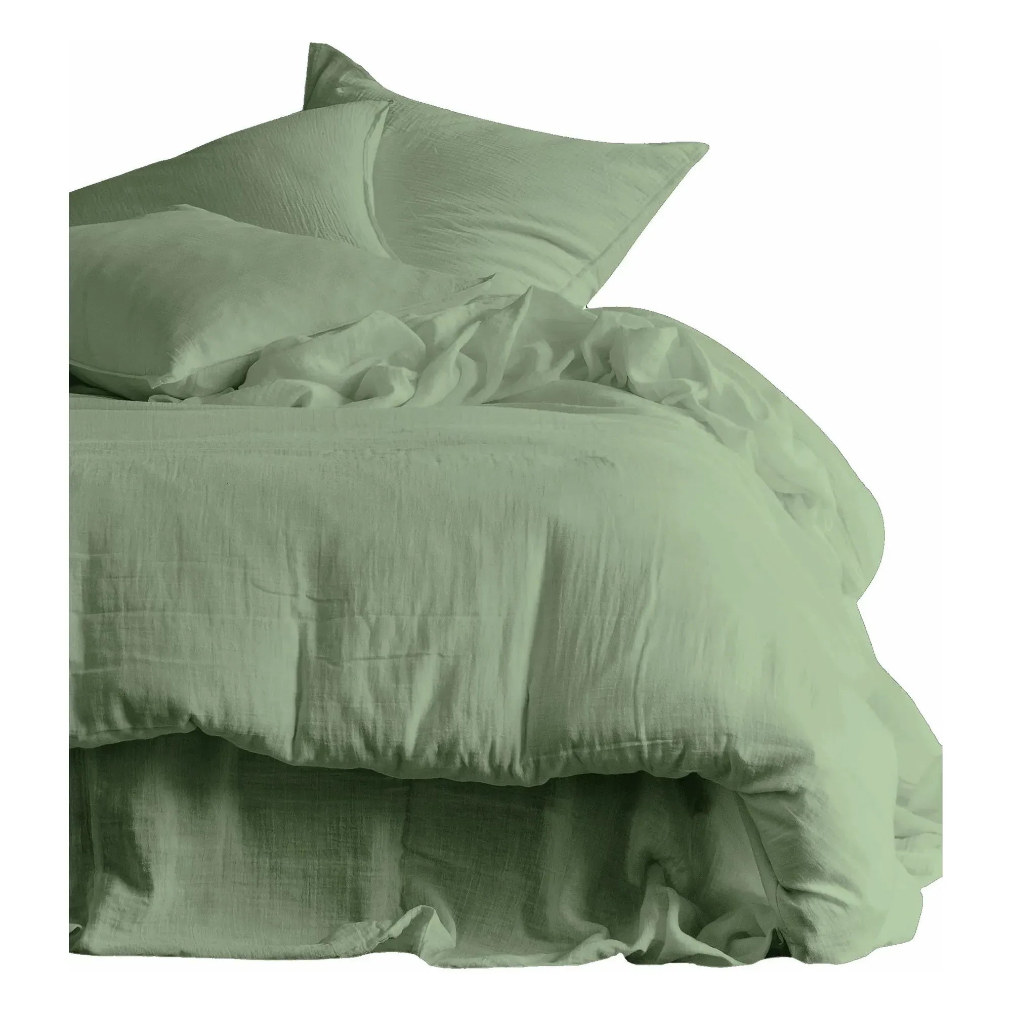 Dili Pillowcase - Almond Green, Cotton Voile alternate view