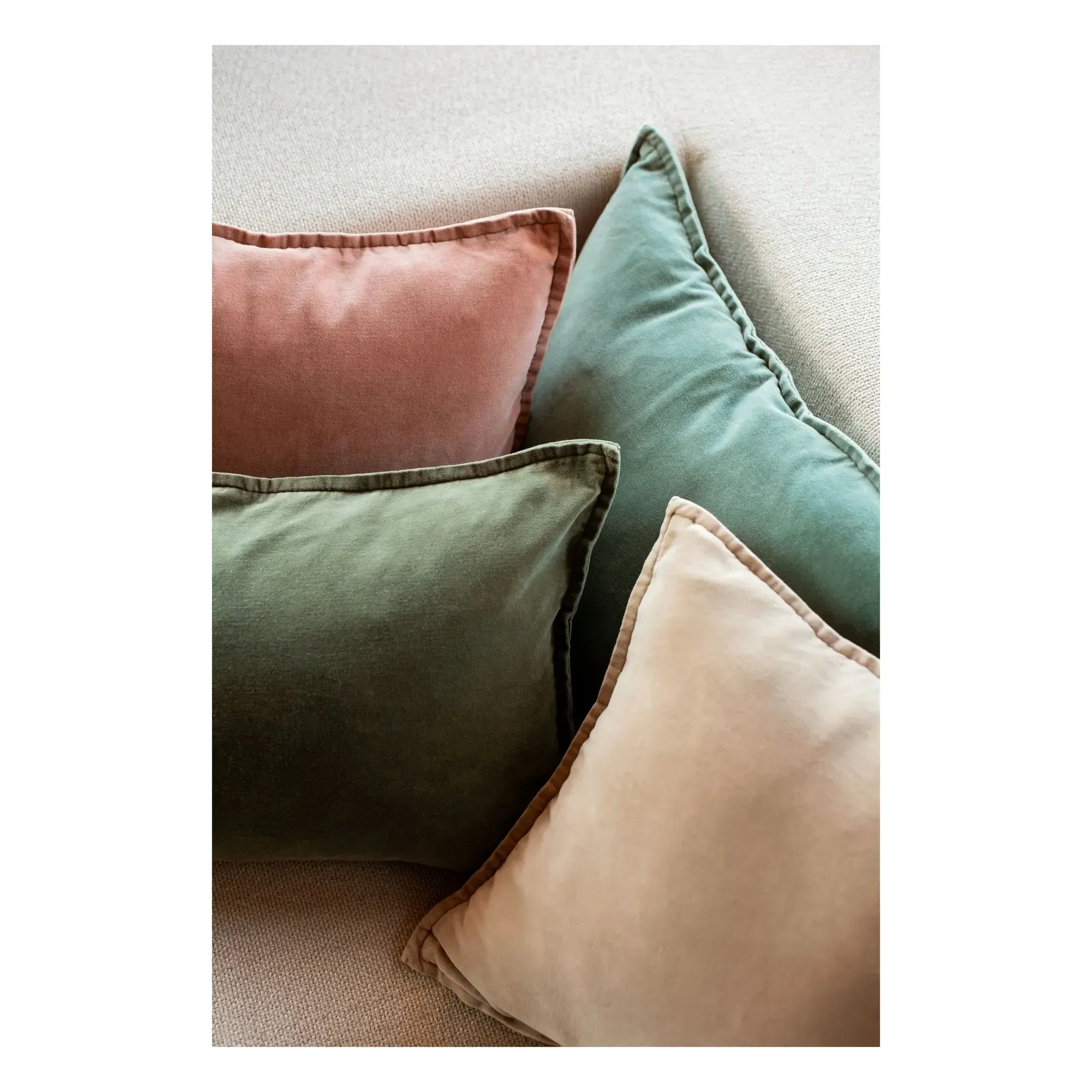 Manhattan Velvet Cushion Cover - Khaki, Cotton alternate view