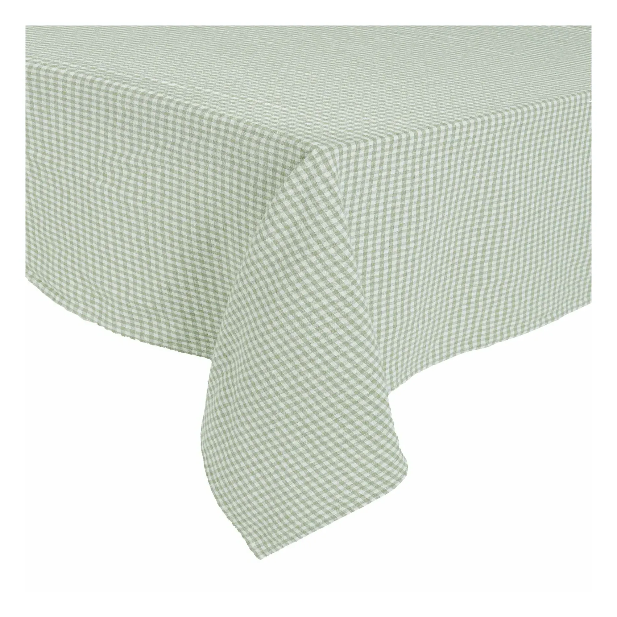 Piana II Gingham Tablecloth - Almond Green, Linen Cotton product