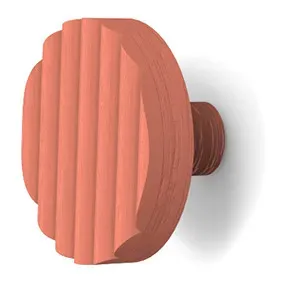 Lola Wall Coat Hook - Coral, Solid Oak alternate view