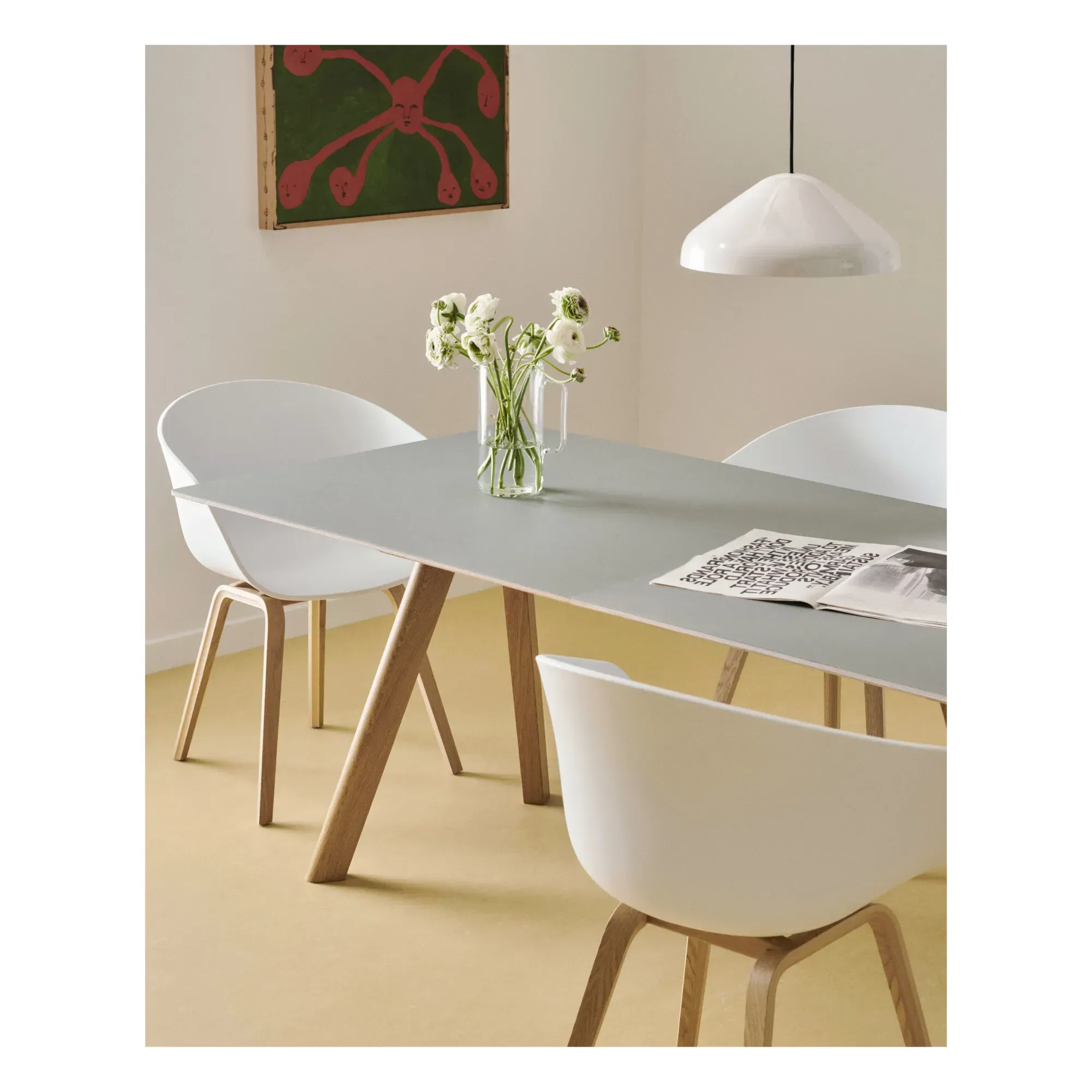 AAC22 Chair with Armrests - White, Polypropylene alternate view