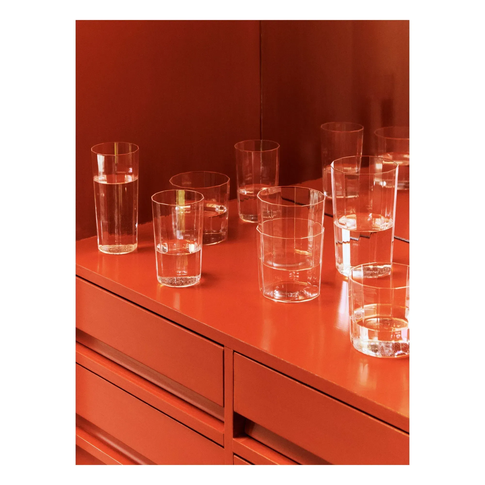Angle Glasses Set of 4 - Transparent, Crystalline Glass alternate view