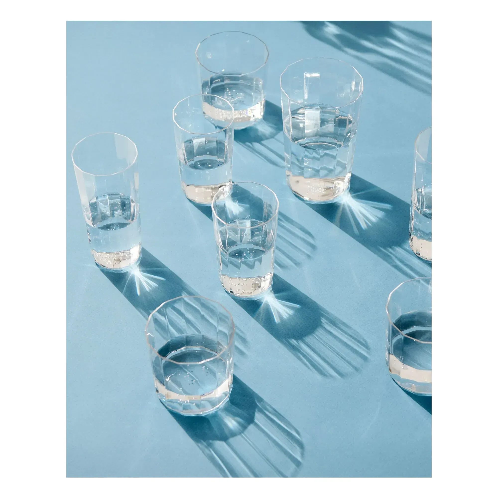 Angle Set of 4 Glasses - Transparent, Crystalline Glass alternate view