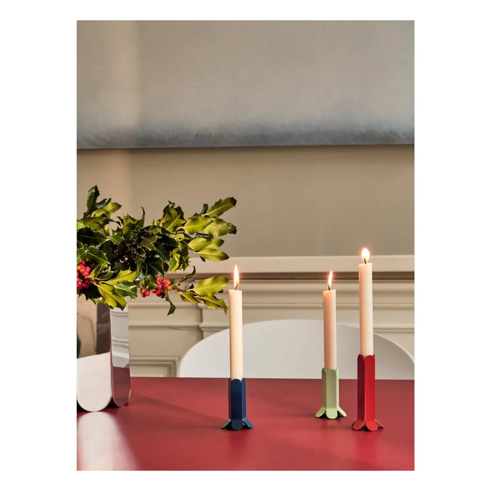 Arcs Candle Holder - Mint Green, Stainless Steel alternate view