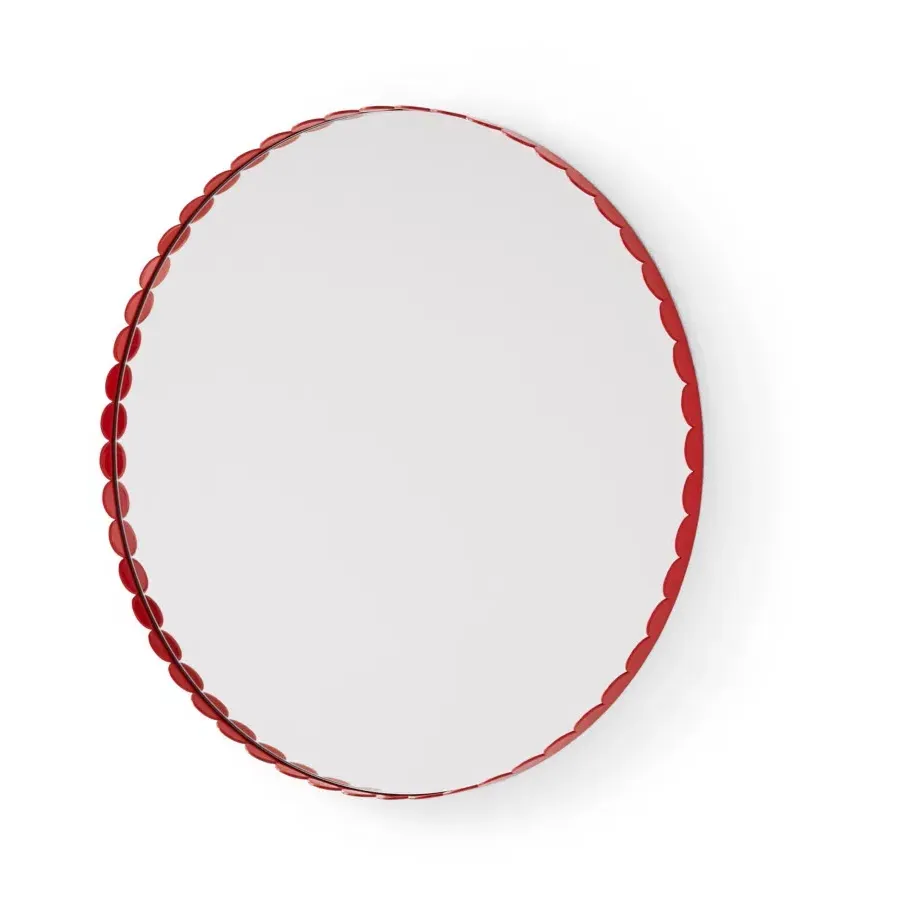 Arcs Muller Van Severen Round Wall Mirror - Red, Stainless Steel product