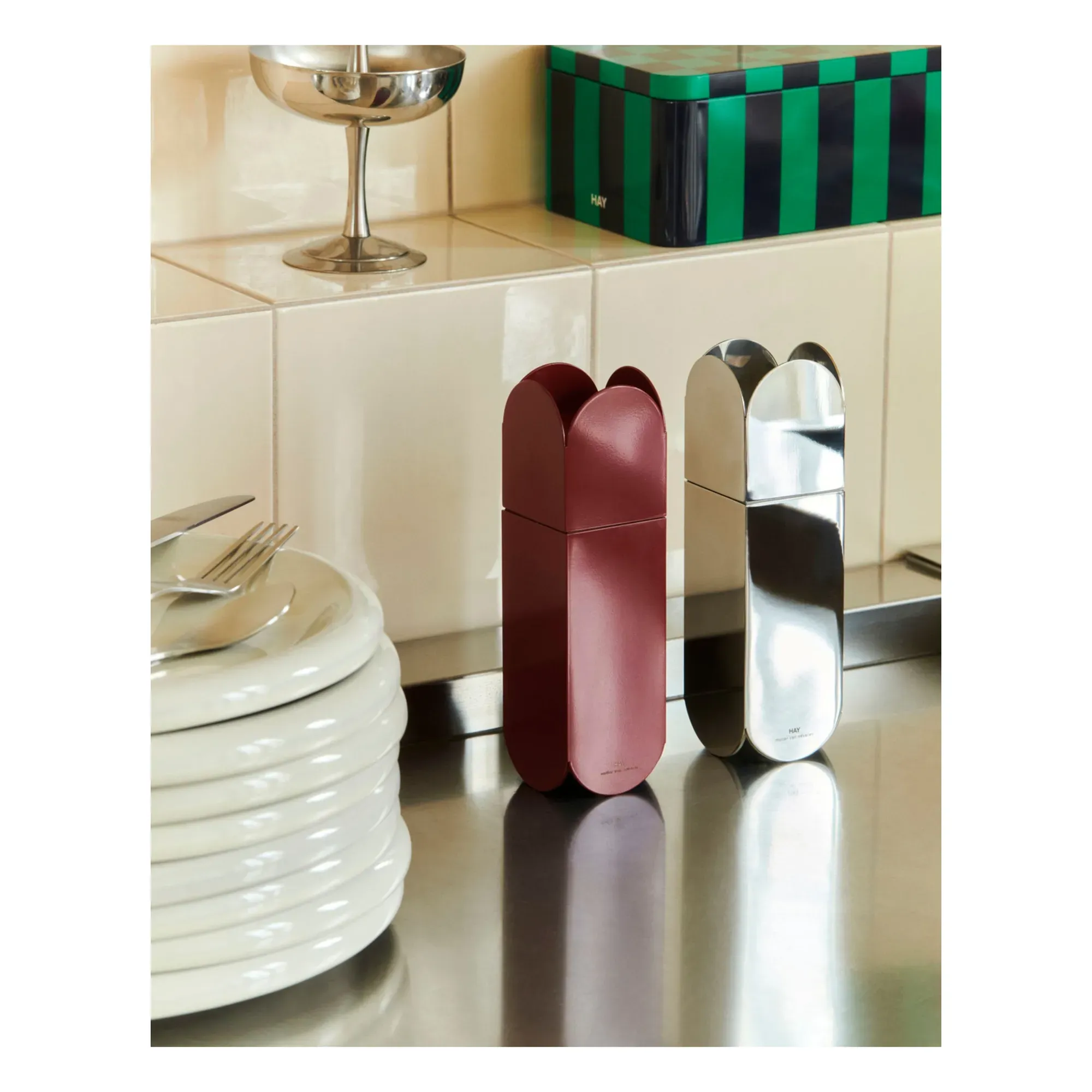 Arcs Salt and Pepper Mill - Silver, Stainless Steel alternate view