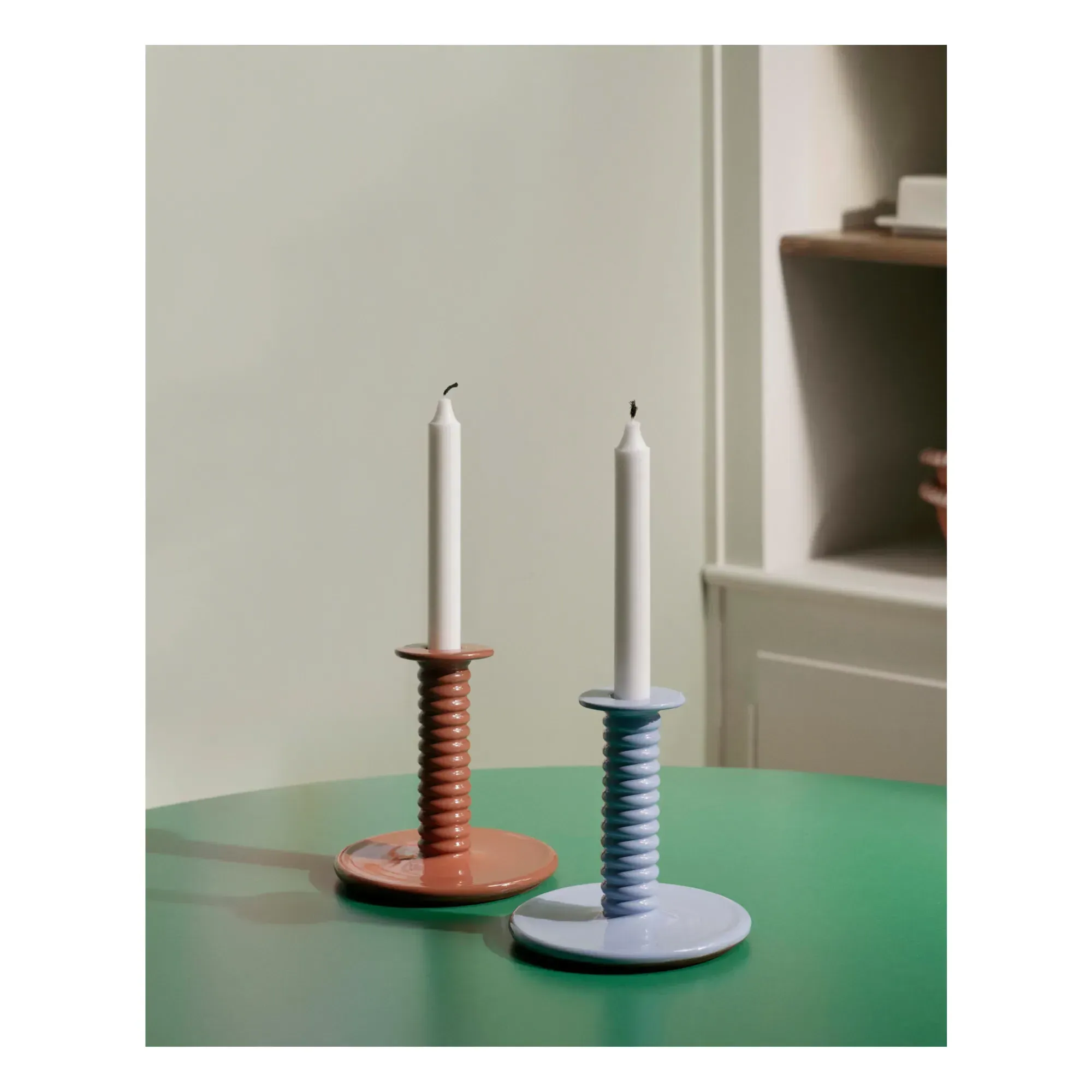 Barro Rui Pereira Candlestick - Light Blue, Terracotta alternate view