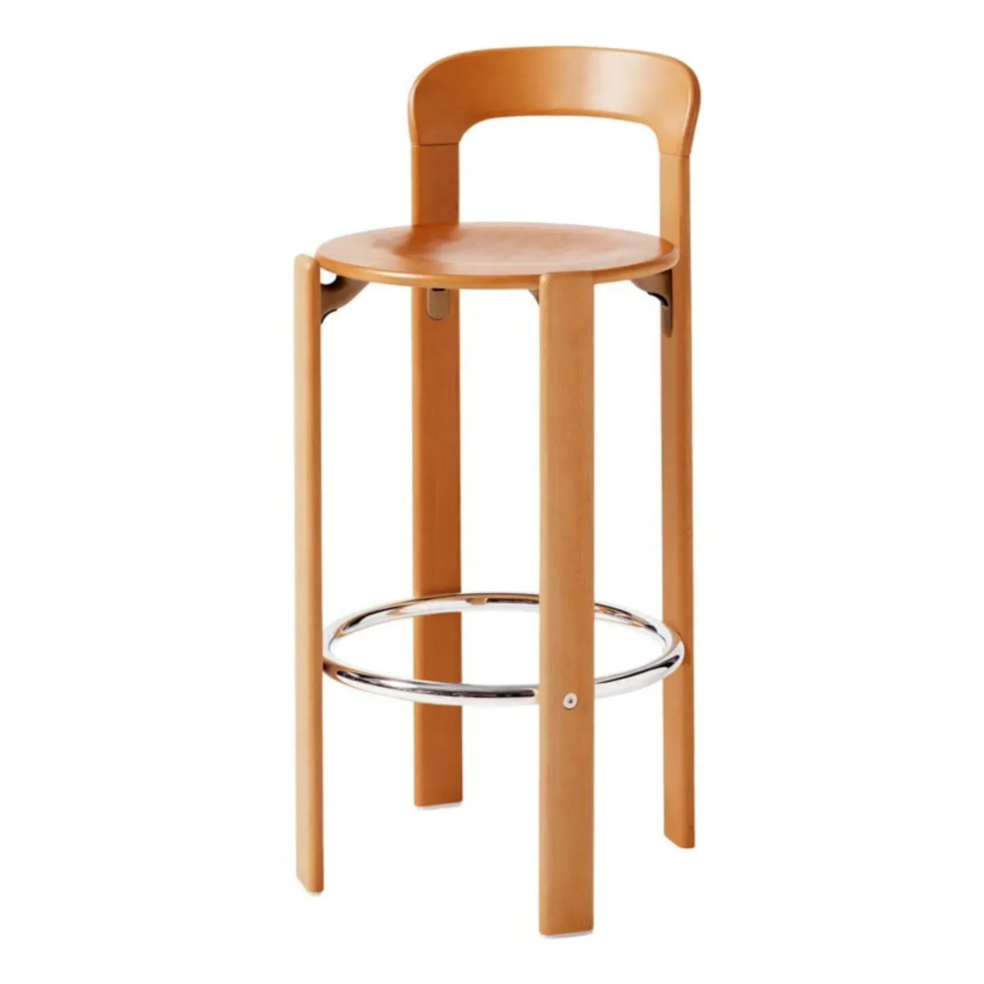 Bruno Rey Bar Stool - Orange, Lacquered Beech Wood product