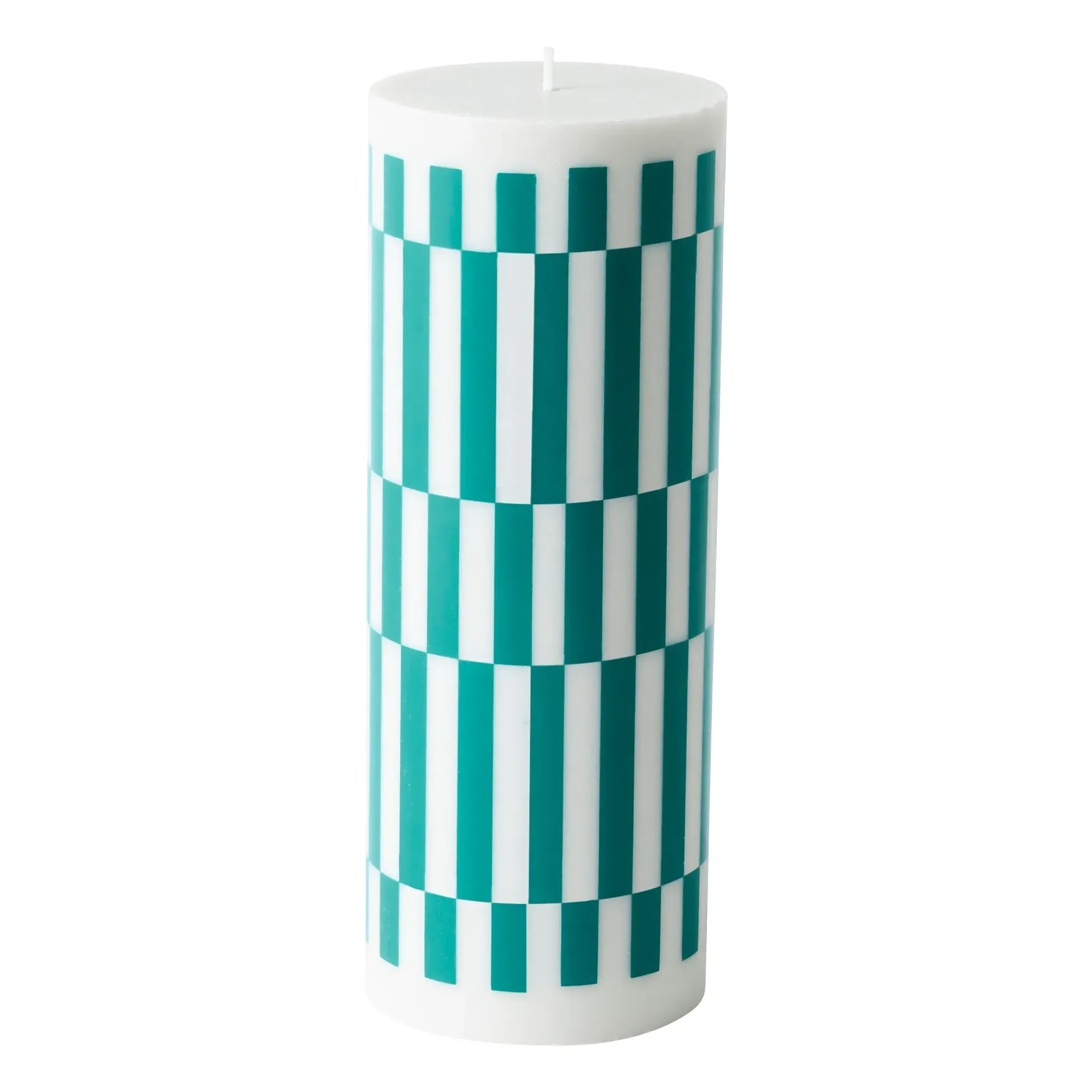 Column Tile Pillar Candle - Green, Stearin Wax product