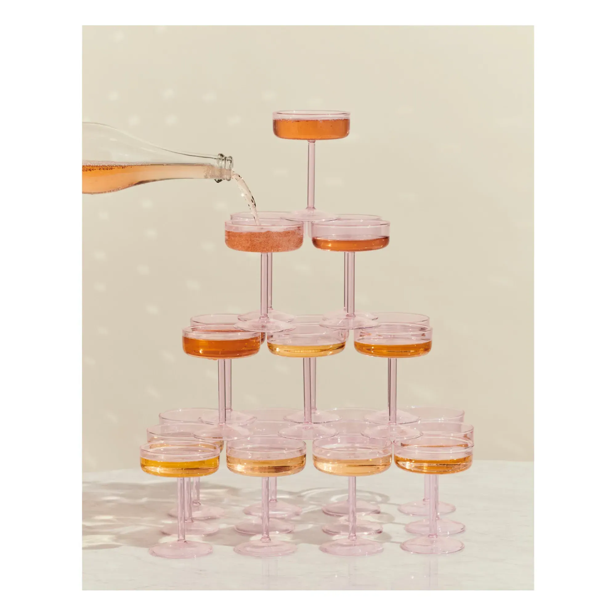 Coupe Tint Set of 2 Glasses - Pink, Borosilicate Glass alternate view