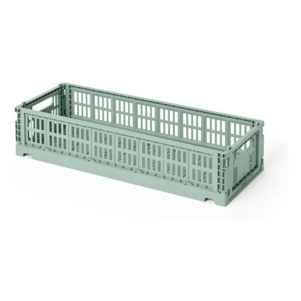 Crate Elongated Folding Crate - Sage, Recycled PP product