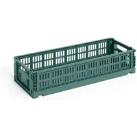 Elongated Folding Crate - Dark Green, Recycled PP alternate view