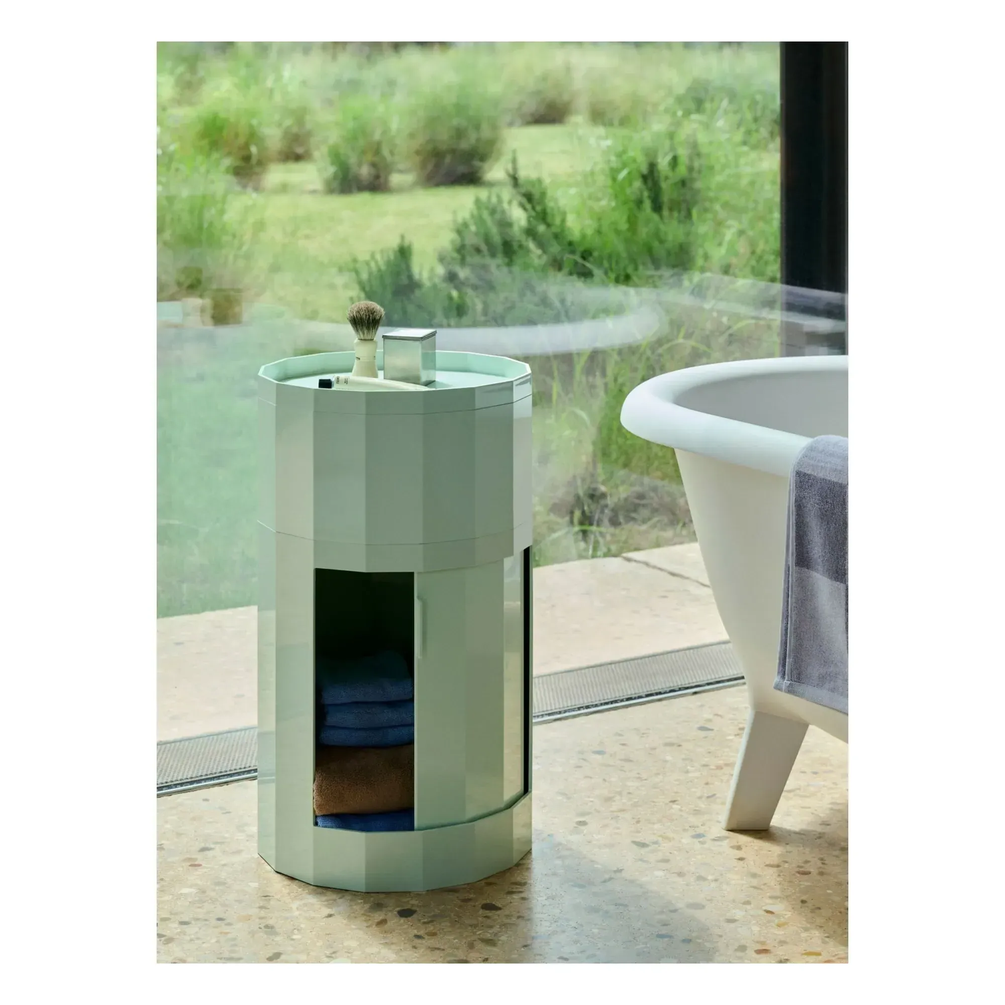 Facet Storage Unit with Revolving Door - Light Mint, ABS alternate view