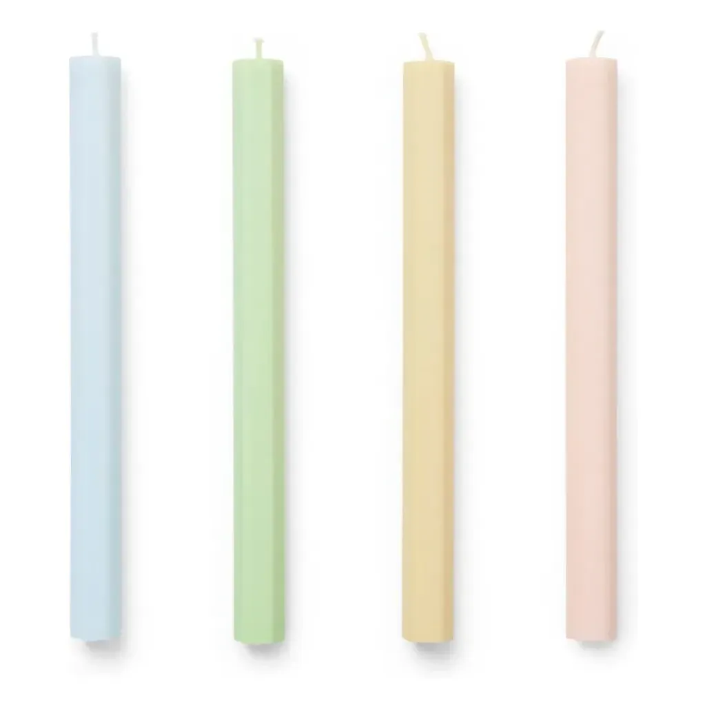 Hexagon Fresh Candles Set of 4 - Multicoloured, Stearin product
