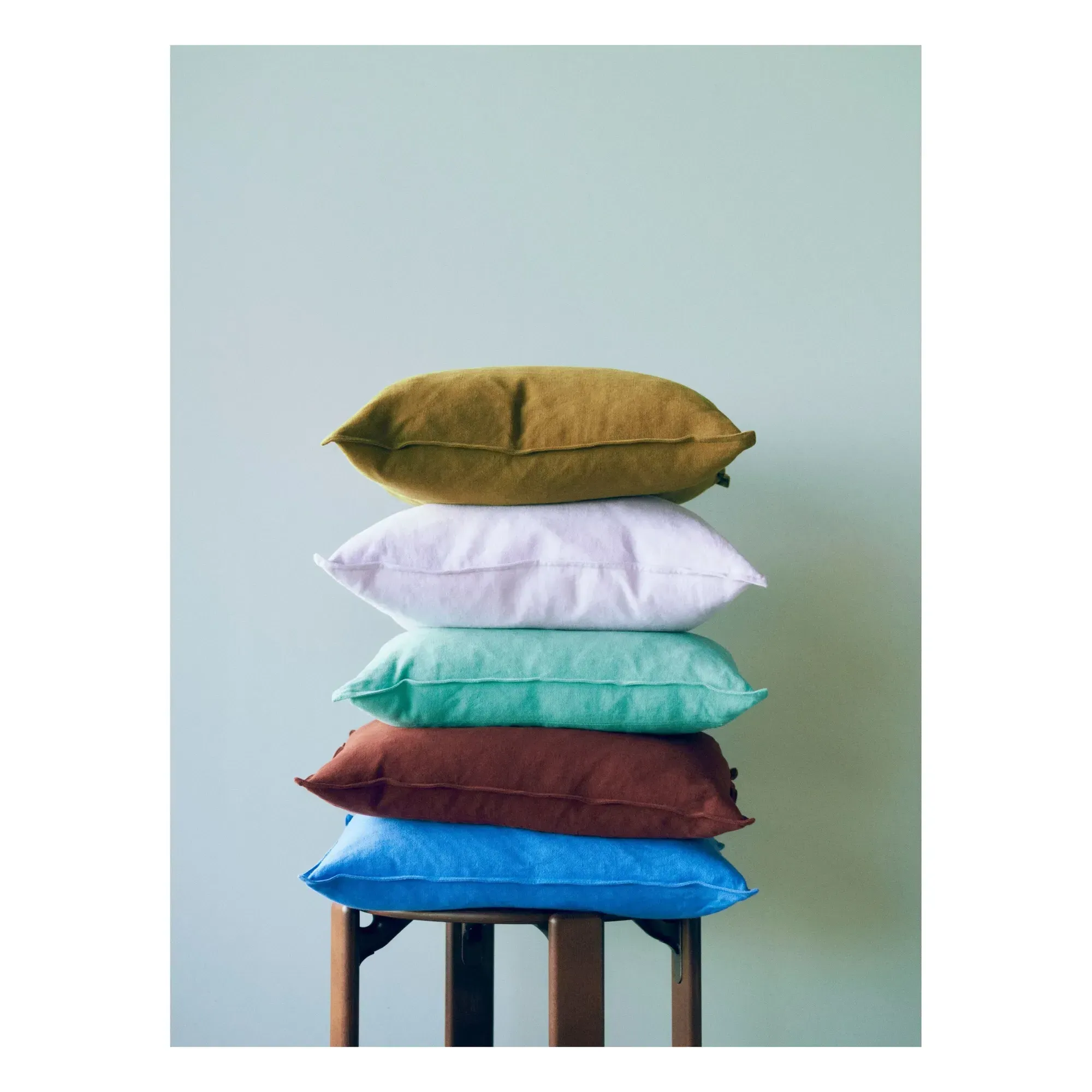 Linen Cushion - Green, Cotton Linen Blend alternate view