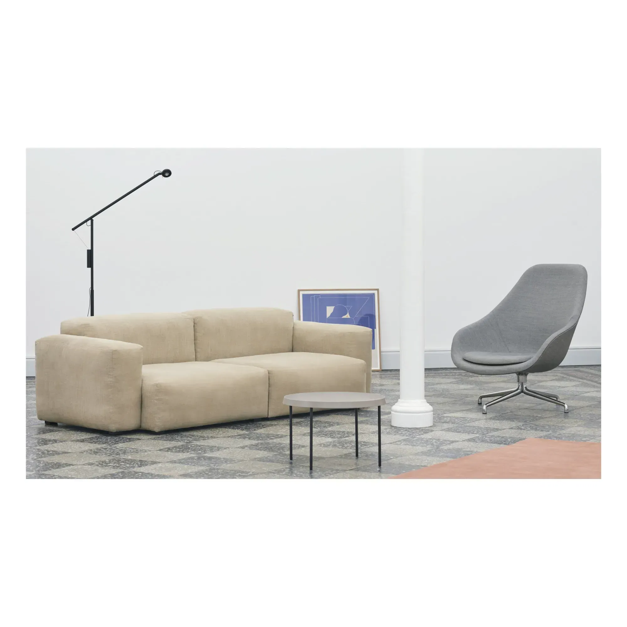 Mag Soft 2.5-Seater Sofa with Low Armrests - Beige, Cotton-Linen product