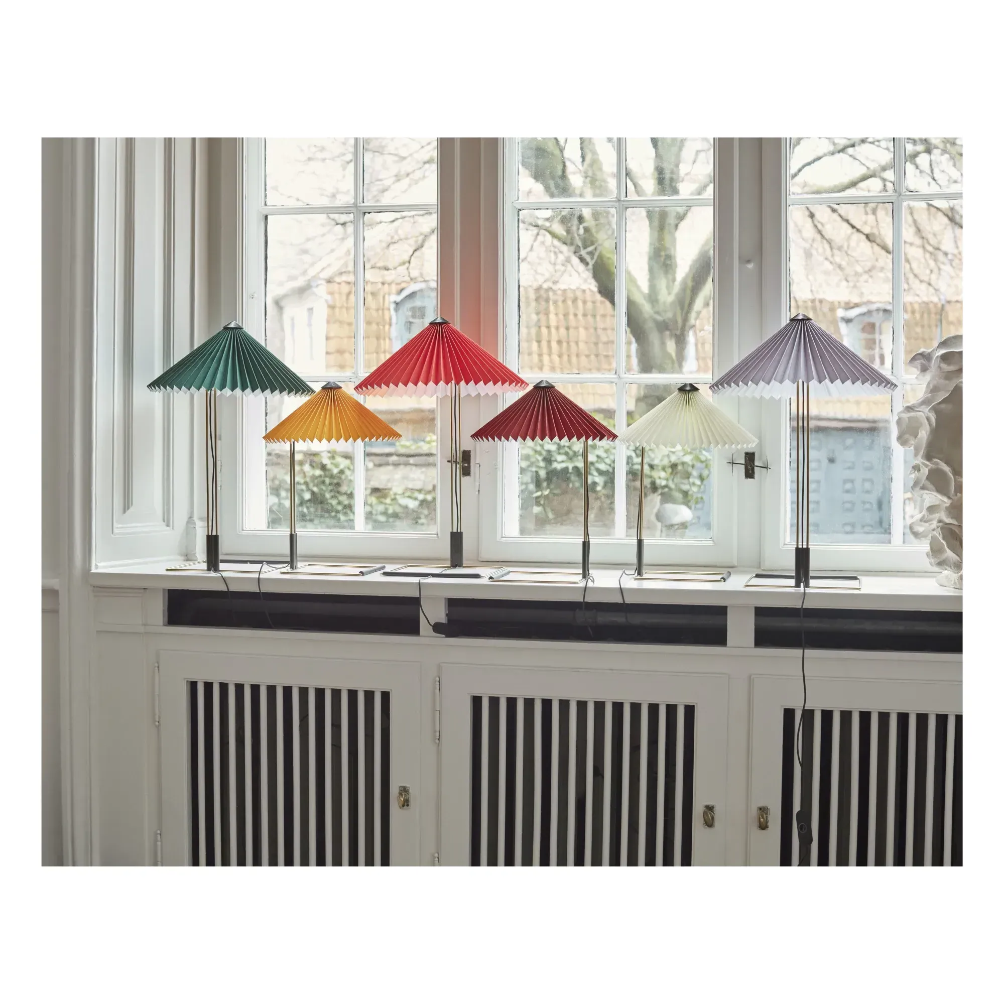 Matin Table Lamp by Inga Sempé - Chrome Green, Cotton alternate view